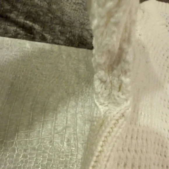 ME+EM White Open-Knit Cotton Sweater Tagged size L, fits more like S-M (!) - Picture 6 of 12